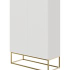 Veldio two-door chest of drawers with a milled front 90 cm White with gold legs