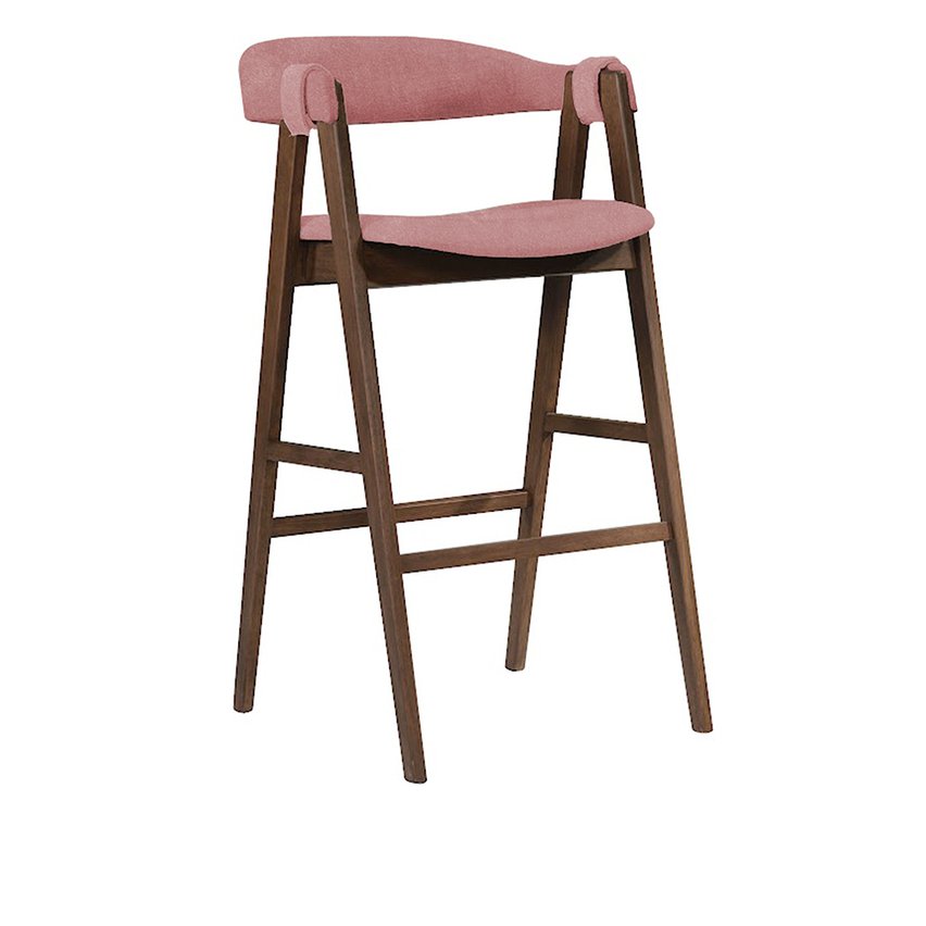 Llana dark pink upholstered stool