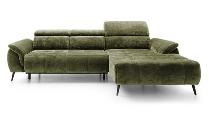 Corner sofa with sleeping function Mamutio L-shaped Aphrodite 12 chenille right-hand side