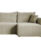 Mamla L-shaped Amon 17 corner sofa with sleeping function with a container, universal hydrophobic velor