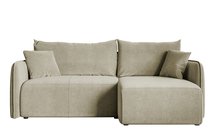 Mamla L-shaped Amon 17 corner sofa with sleeping function with a container, universal hydrophobic velor