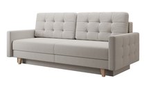 Verat three-seater sofa bed with storage, grey velvet, easy to clean