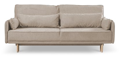 Spider three-seater sofa bed in beige, easy-clean fabric