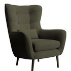 Vence Castel 39 winged lounge chair, velvet, easy-to-clean beech legs