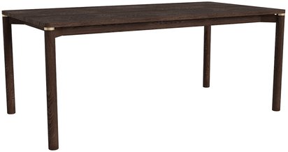 Tharoe Wooden Table 95x180 cm with Gold Decoration, Espresso Oak