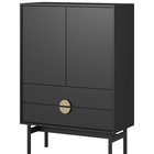 Commode deux portes Stoon 85 cm Noir