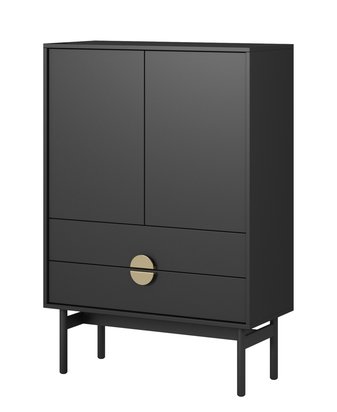Stoon Two-Door Chest of Drawers 85cm Black