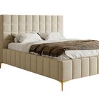 Upholstered bed 140x200 cm Szejlo with container, metal frame Raven 28 chenille