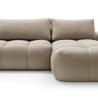 Canapé d'angle Ombo en L avec fonction couchage avec conteneur Salvador 02, velours hydrophobe, côté droit