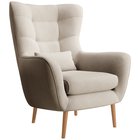 Vence Castel 03 wing chair, velvet, easy-to-clean beech legs