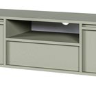 Evo two-door TV cabinet with hanging drawer, 154 cm, sage