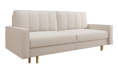 Derban three-seater sofa bed with storage, cream velvet, easy to clean