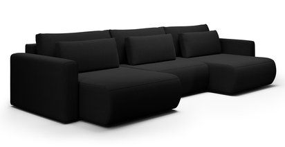 Corner sofa with sleeping function Ajwar U-shaped with container Curio 99 hydrophobic chenille universal