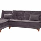 Corner sofa with sleeping function Shesse L-shaped anthracite velvet left-hand side