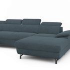 Corner sofa with sleeping function Lambo U-shaped Castel 79 with container, black legs, left-hand side