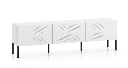 Nebbato TV cabinet 170 cm white with black legs