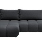Ombo Storm 99 Canapé d'angle en L avec fonction couchage avec bac en tissu tressé facile à nettoyer, côté gauche
