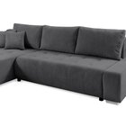 Corner sofa with sleeping function Magliano L-shaped with storage dark gray corduroy left-hand side