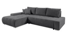 Corner sofa with sleeping function Magliano L-shaped with storage dark gray corduroy left-hand side