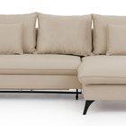 Corner sofa with sleeping function Cambiano L-shaped with storage beige in easy-clean fabric right-hand side