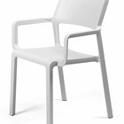 Trill Nardi garden chair with armrests made of certified white material