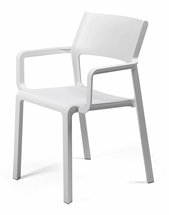 Trill Nardi garden chair with armrests made of certified white material