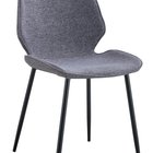 Chaise rembourrée Rablart, gris foncé, tissu chenille facile à nettoyer, sur pieds noirs