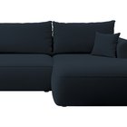 Ovo L-shaped corner sofa with sleeping function with a container in easy-to-clean fabric