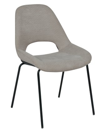 Secribed upholstered chair, beige and gray