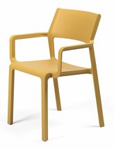 Trill Nardi garden chair with armrests made of certified yellow material