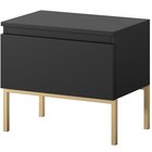 Bemmi black bedside table with gold legs