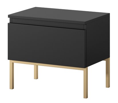 Bemmi black bedside table with gold legs