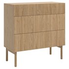 Nolie chest of drawers with three drawers, 90 cm, Oiled Oak