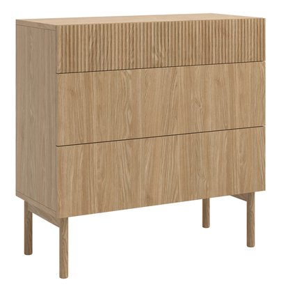 Nolie chest of drawers with three drawers, 90 cm, Oiled Oak