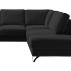 Corner sofa with sleeping function Bewello L-shaped with side and container Matt Velvet 99 easy-cleaning hydrophobic velour right-hand side