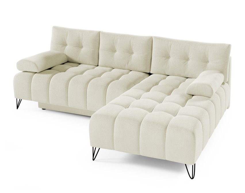 Bareli L-shaped Amon 18 corner sofa bed with storage, hydrophobic velvet, right-hand side