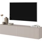 Telire TV cabinet 138.6 cm Gray beige with lamella front