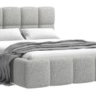 Upholstered bed 180x200 cm Cloudy Puente 80 wickerwork wooden frame