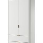 Oval two-door wardrobe with drawers 92 cm, white