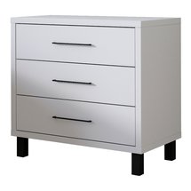 Azelle chest of drawers with three drawers, light gray