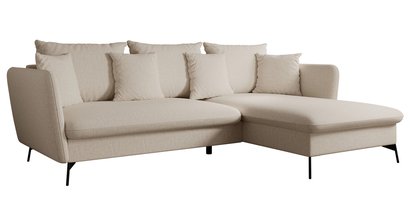 Castilio L-shaped corner sofa with sleeping function with Moly 03 container, hydrophobic chenille, right-hand side