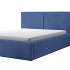 Upholstered bed 140/200 cm Farese navy blue Poso 05 with container and gas actuator corduroy