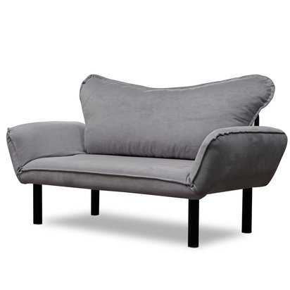 Slemated grey two-seater sofa