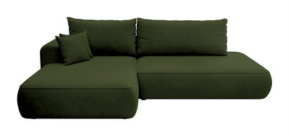 Foggi Magic Velvet 2295 L-shaped corner sofa with sleeping function with a container in hydrophobic velor fabric, left-hand side