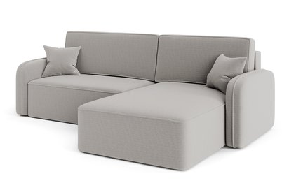 Corner sofa with sleeping function Picatti Storm 85 L-shaped with a container in easy-cleaning fabric, universal