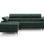 Pernes L-shaped corner sofa bed with adjustable headrests and armrests and a container (Fabric: Letto 39, Side: Left)