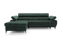 Pernes L-shaped corner sofa bed with adjustable headrests and armrests and a container (Fabric: Letto 39, Side: Left)