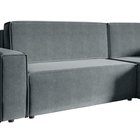 Copertino L-shaped corner sofa with sleeping function with storage, universal, grey, hydrophobic velvet