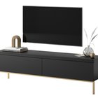 Meuble TV Bemmi, 150 cm, noir avec pieds dorés