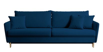 Volio three-seater sofa, hydrophobic velvet, gold legs